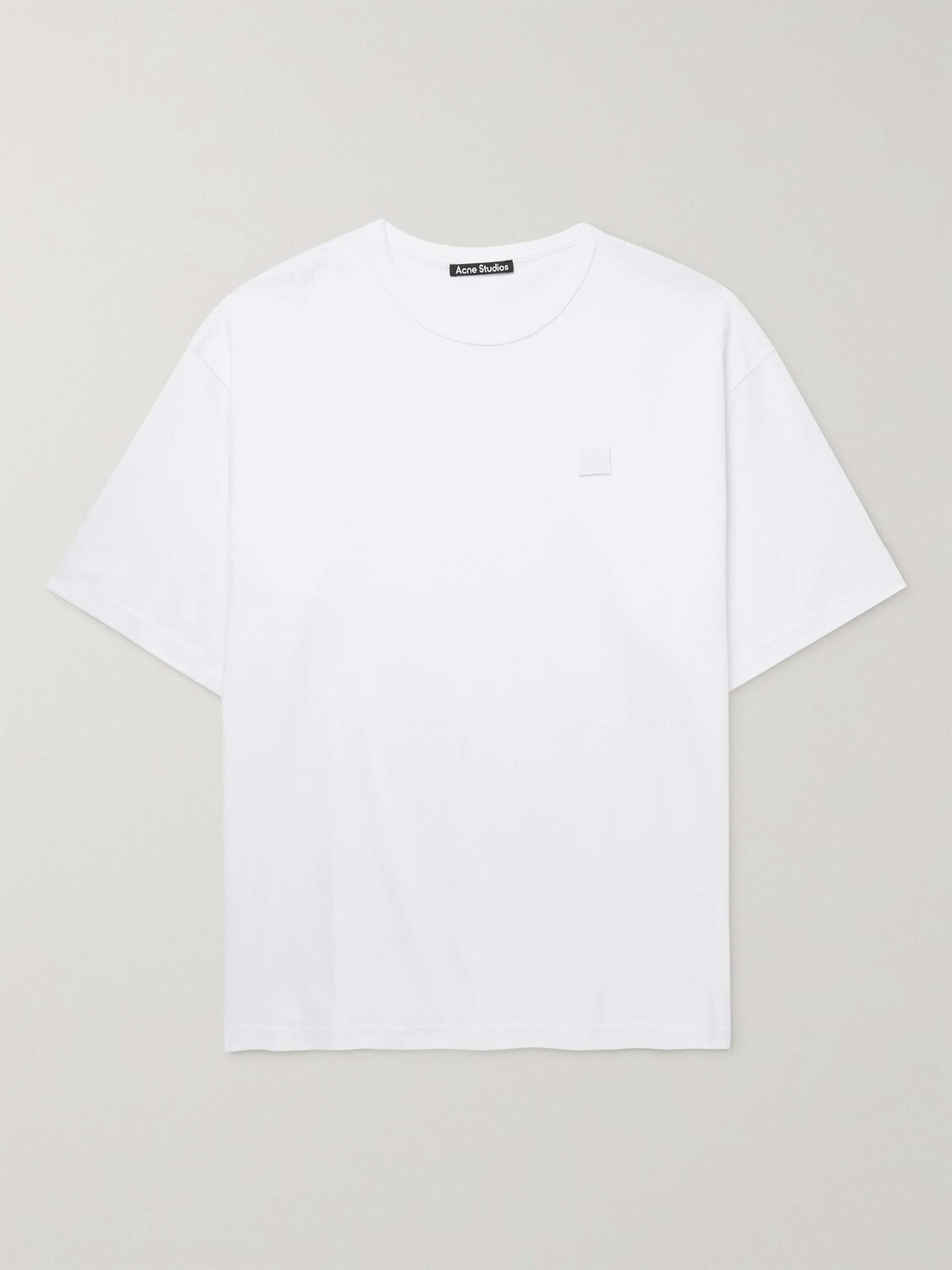 

Футболка Exford Oversized из хлопкового джерси с логотипом и аппликацией ACNE STUDIOS, белый