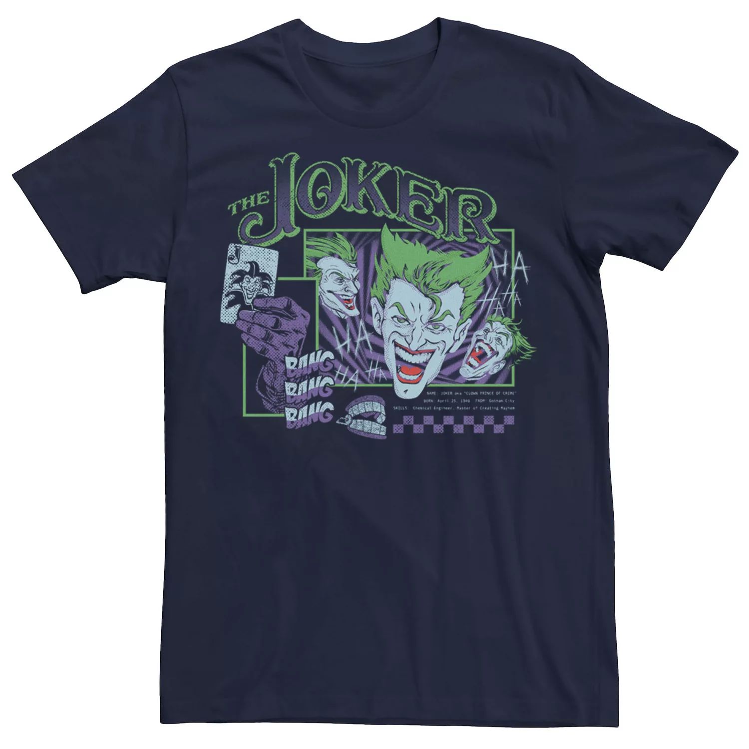 мужская футболка с коллажем бэтмен темный рыцарь готэма dc comics Мужская винтажная футболка с коллажем «Бэтмен Джокер» DC Comics