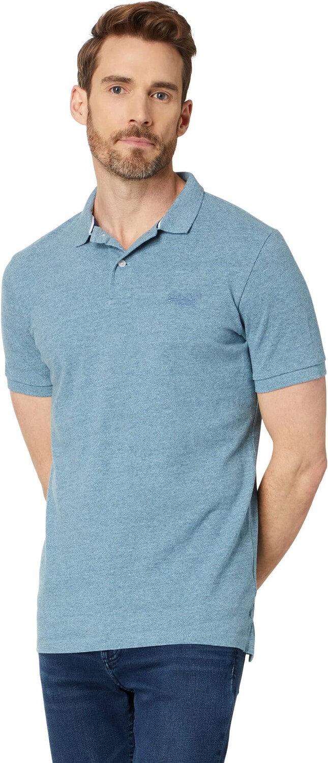 

Рубашка-поло Classic Pique Polo Superdry, цвет Desert Sky Blue Grit