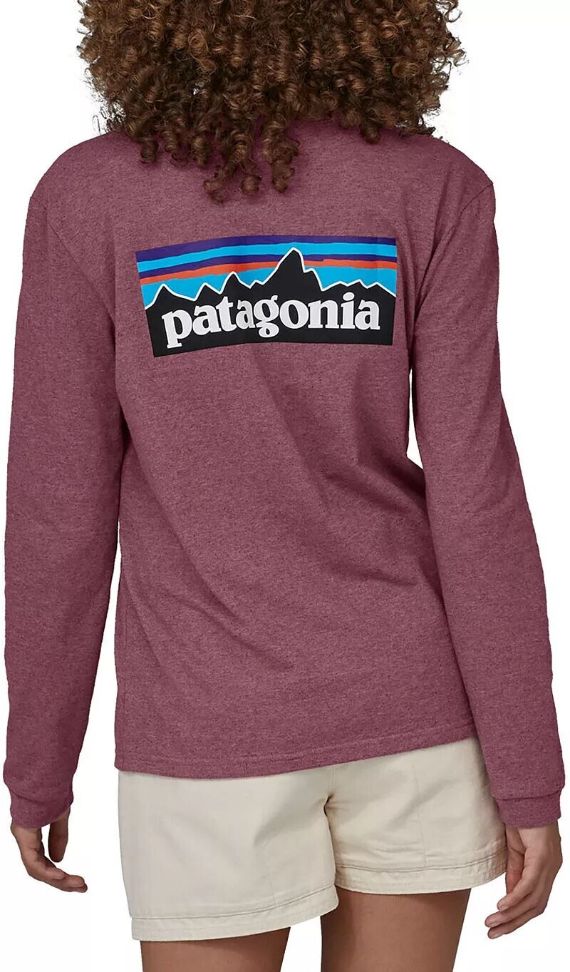 

Женская футболка Patagonia P-6 с длинным рукавом и логотипом Responsibili