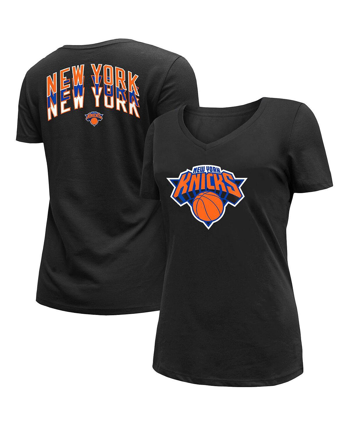 

Женская черная футболка с v-образным вырезом New York Knicks 2022/23 City Edition New Era, черный