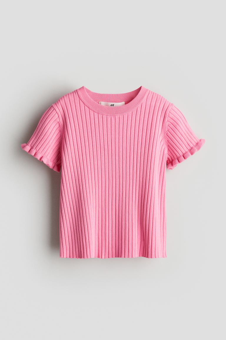 Рубашка рельефной вязки H&M, розовый