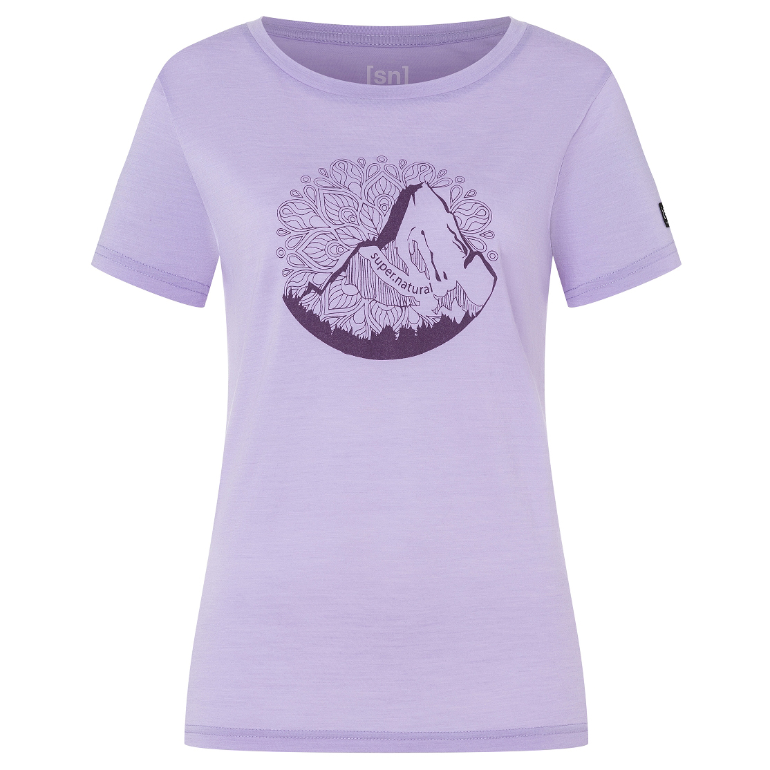 Рубашка из мериноса Super Natural Women's Mountain Mandala Tee, цвет Lavender/Purple Passion