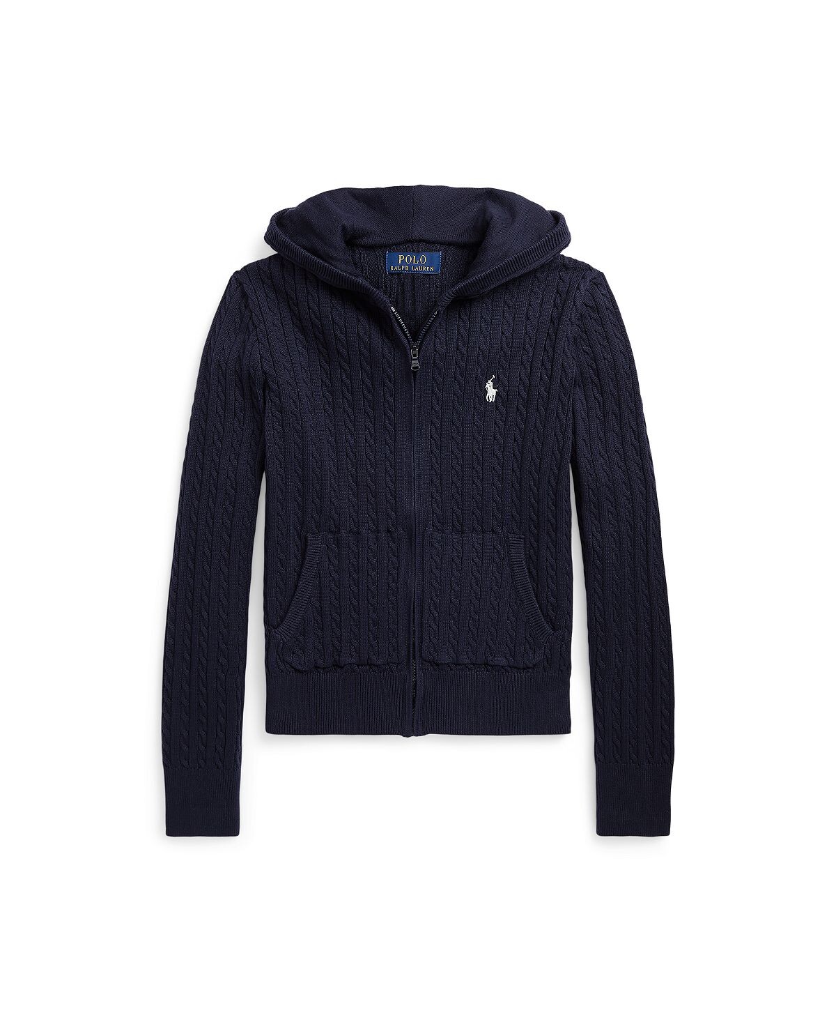 

Хлопковая толстовка с молнией во всю длину для больших девочек Mini-Cab Polo Ralph Lauren