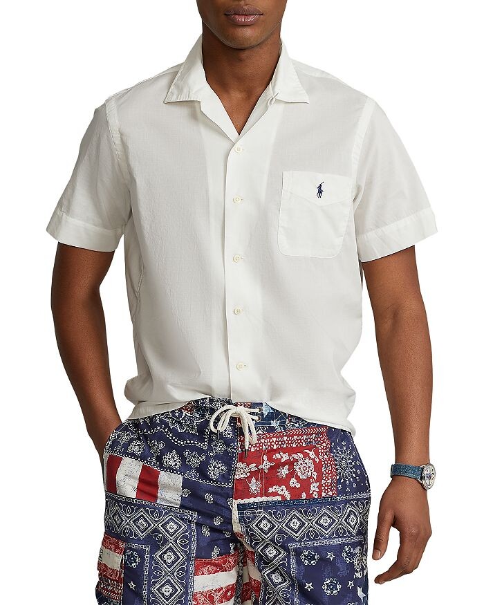 

Хлопковая однотонная рубашка классического кроя на пуговицах Polo Ralph Lauren
