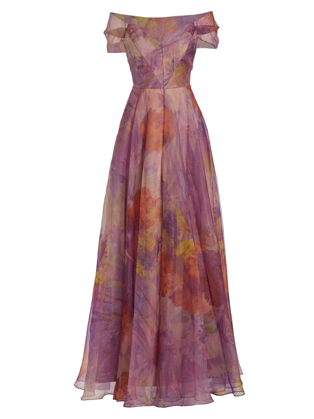 

Металлическое платье с открытыми плечами Rene Ruiz Collection, розовый