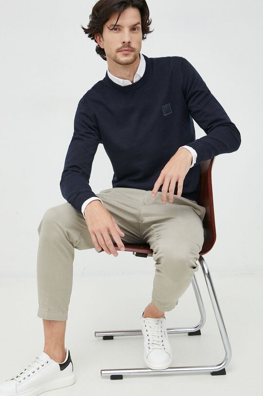 

Свитер BOSS с добавлением кашемира BOSS CASUAL Boss Orange, темно-синий