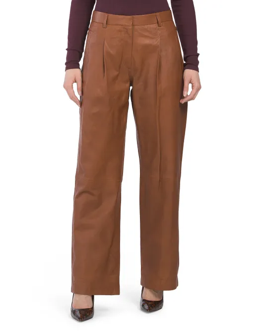 

Брюки Leslie из кожи ягненка Rag & Bone, цвет Cognac