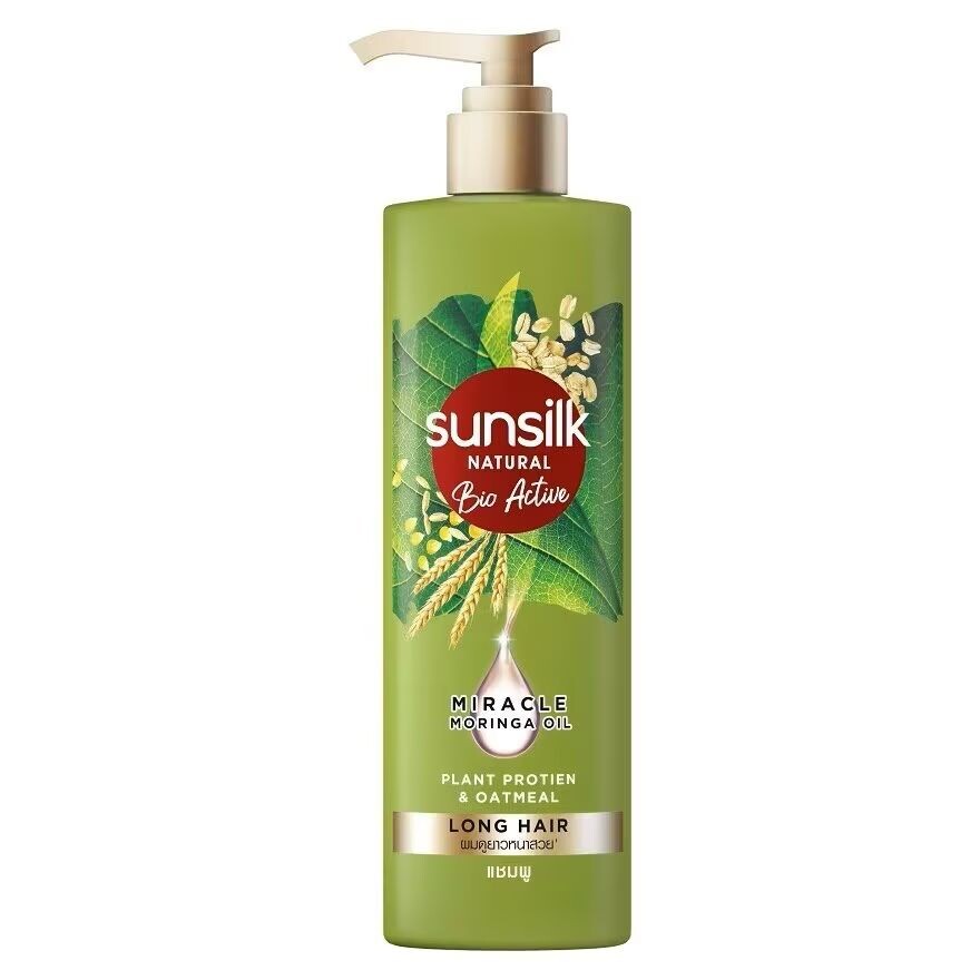

Sunsilk Натуральный шампунь с биоактивными растительными белками «Овсянка» для длинных волос 380 мл. แชมพู ผมย, Green