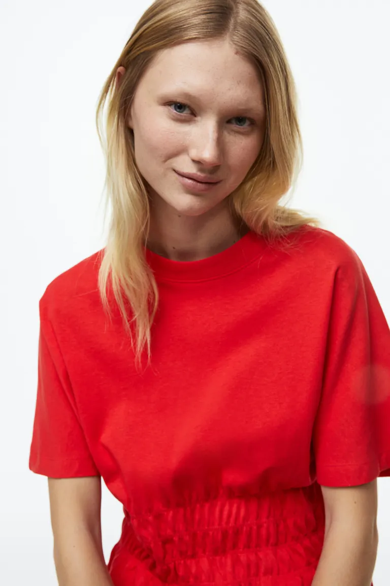 

Комплектная блузка с эластичной талией H&M, красный