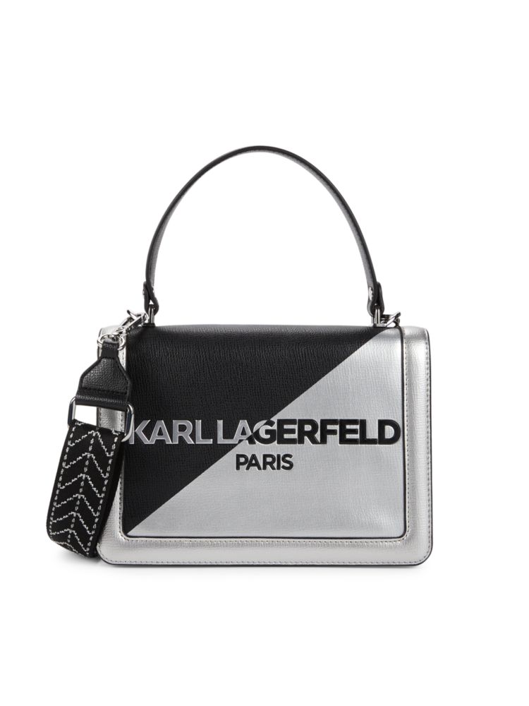Двухцветная сумка-портфель Simone с логотипом Karl Lagerfeld Paris, цвет Black Silver кроссовки karl lagerfeld kapri ikonic twin black silver
