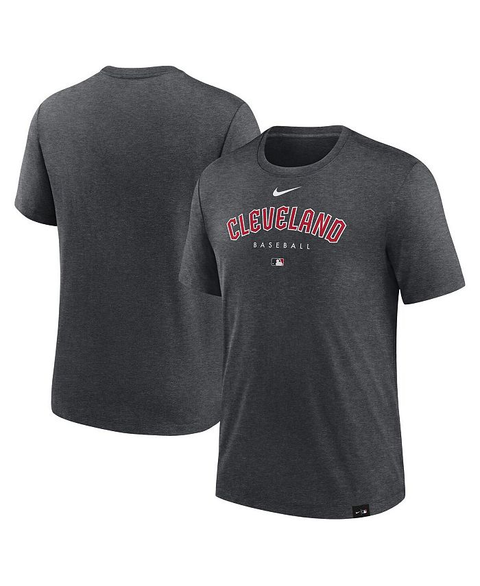 

Мужская футболка цвета древесного угля Cleveland Guardians Authentic Collection Early Work Tri-Blend Performance Nike, черный