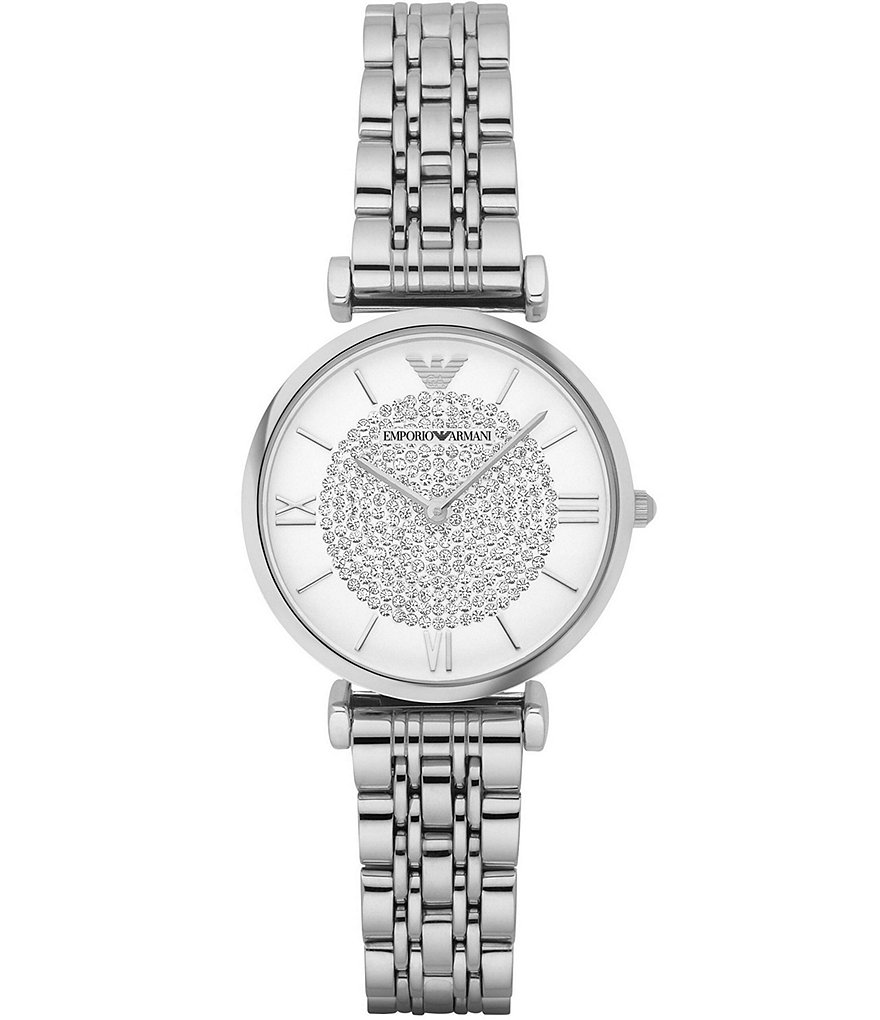 Женские серебристые часы-браслет Emporio Armani, серебро цена и фото