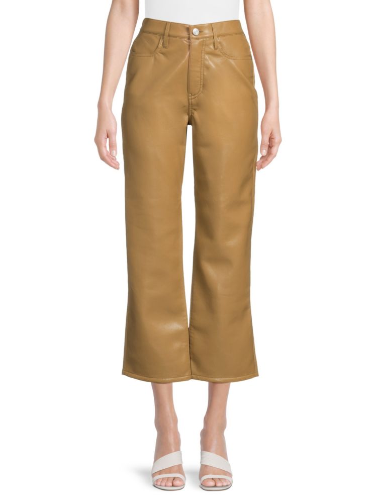 Укороченные брюки Le Jane из переработанной кожи Frame, цвет Light Camel