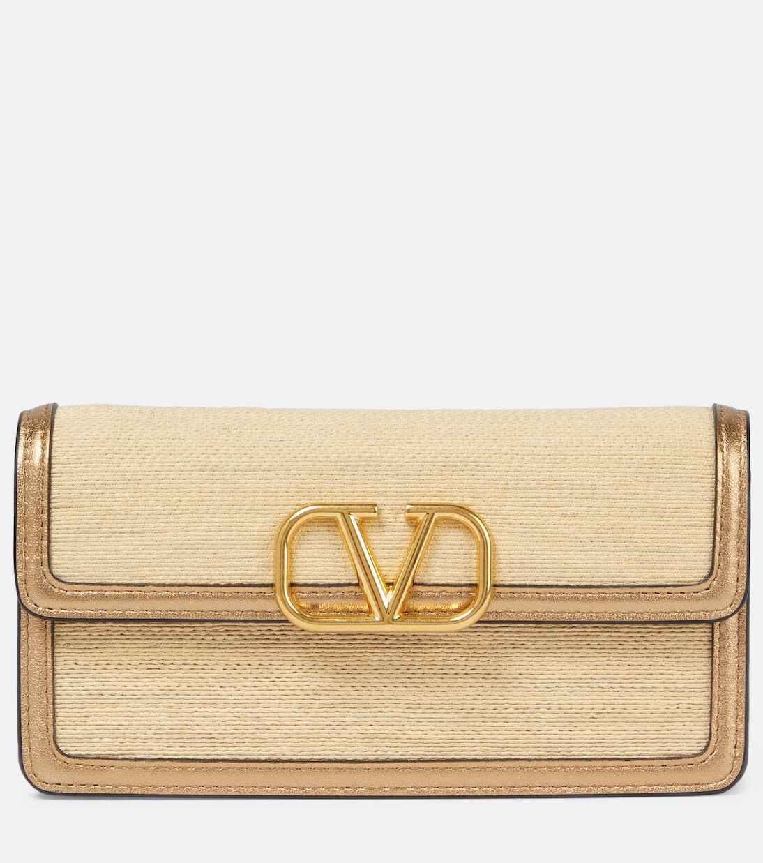 

Клатч с кожаной отделкой vlogo Valentino Garavani, нейтральный