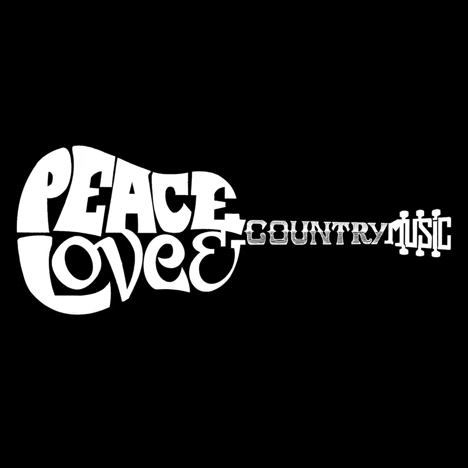 Peace Love Country — мужская футболка с длинным рукавом с надписью Word Art LA Pop Art