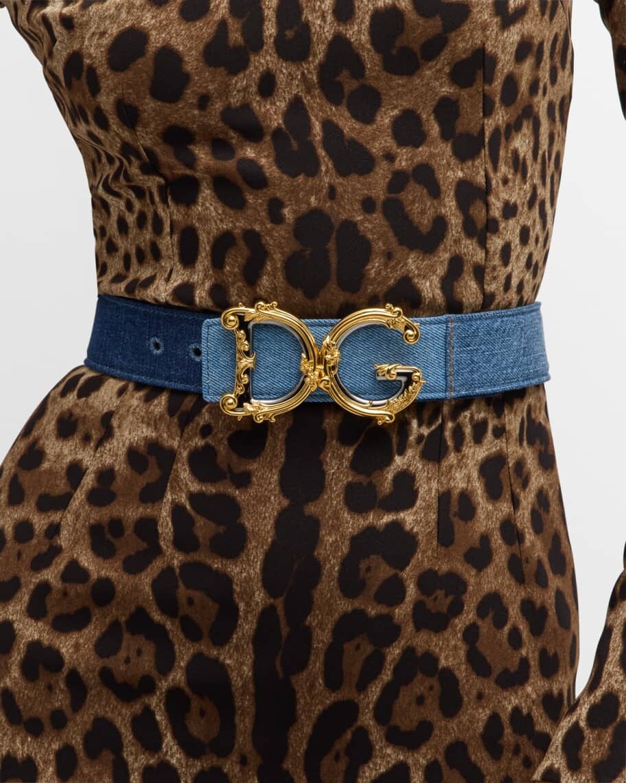 

Джинсовый ремень в стиле пэчворк с пряжкой в ​​стиле барокко DG Dolce&Gabbana