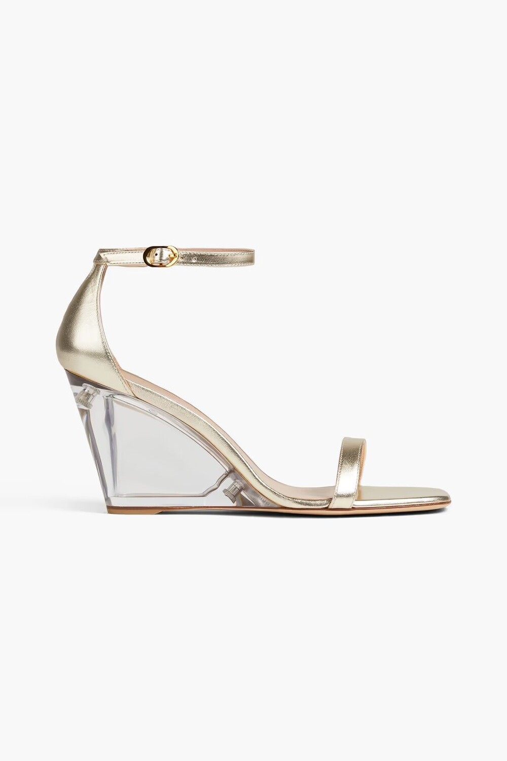 

Сандалии из металлизированной кожи Stuart Weitzman, платина