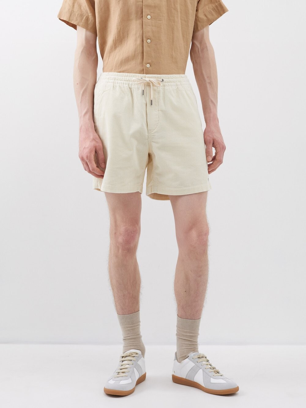 

Шорты классического кроя prepster из хлопкового вельвета Polo Ralph Lauren, бежевый