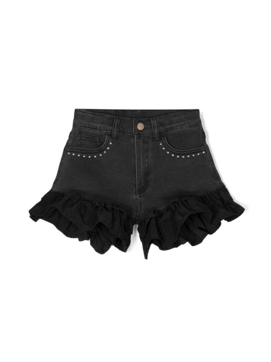 

Twinset джинсовые шорты с оборками, черный