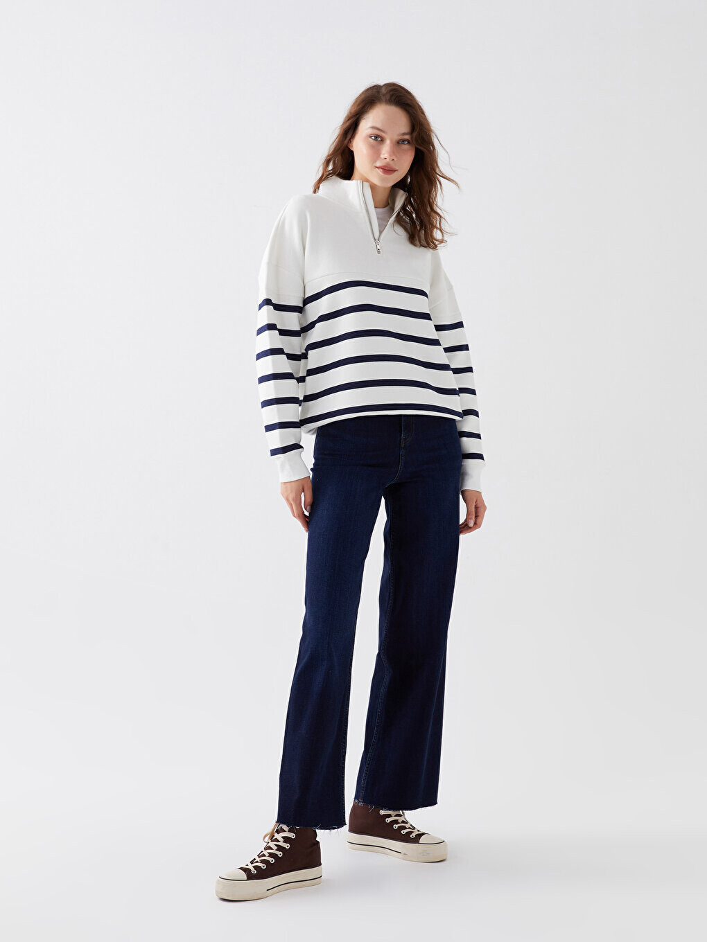 

Широкие женские джинсовые брюки LCW Jeans, темное родео