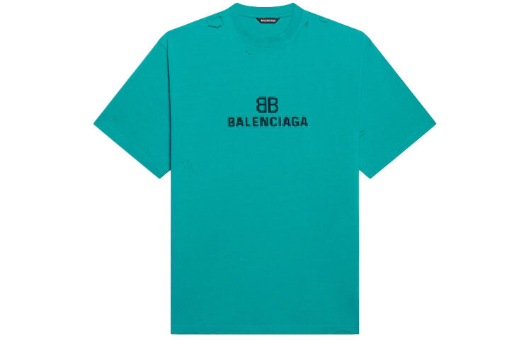 

Футболка мужская Balenciaga FW21 BB Pixel свободная, синий