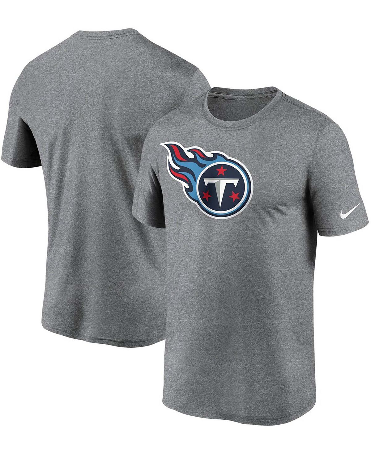 Мужская футболка с угольным логотипом Heather Tennessee Titans Essential Legend Performance Nike