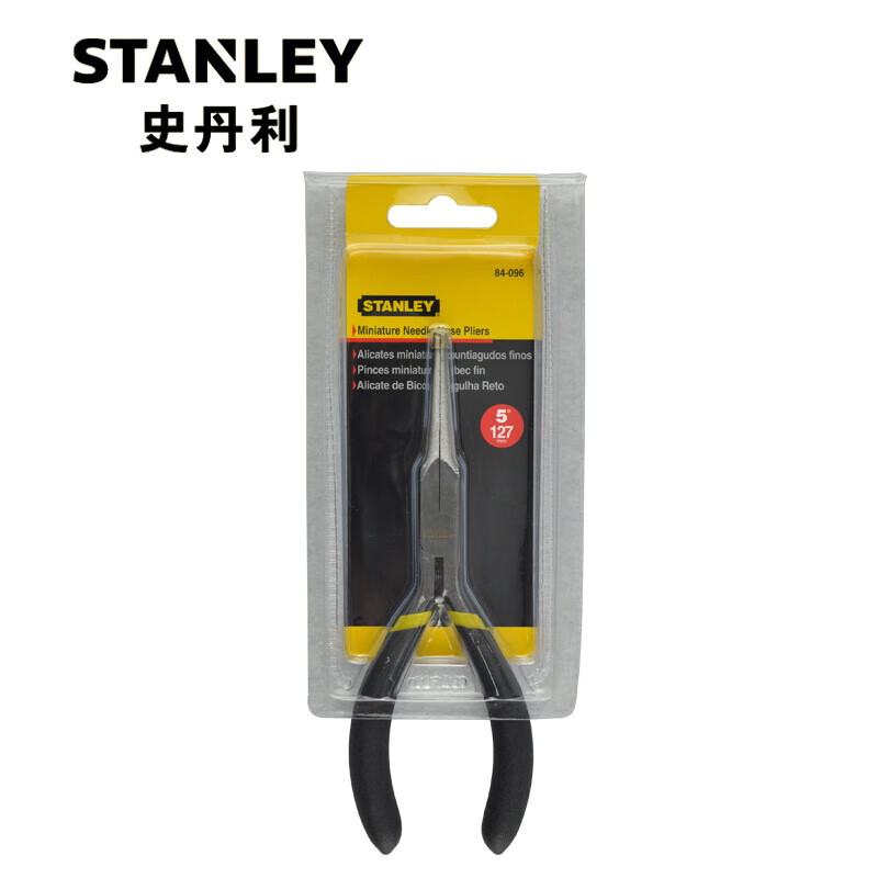 STANLEY Stanley 8 Мини-плоскогубцы с игольчатыми носиками с черной ручкой 5 дюймов 84-096-23 Маленькие плоскогубцы Бытовые плоскогубцы