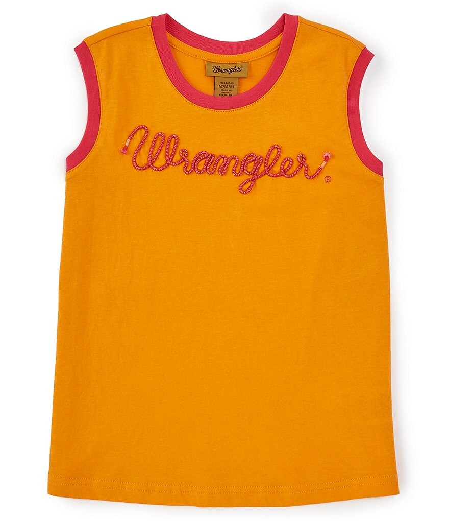 

Трикотажная майка без рукавов с логотипом Wrangler Big Girls 8–18, оранжевый