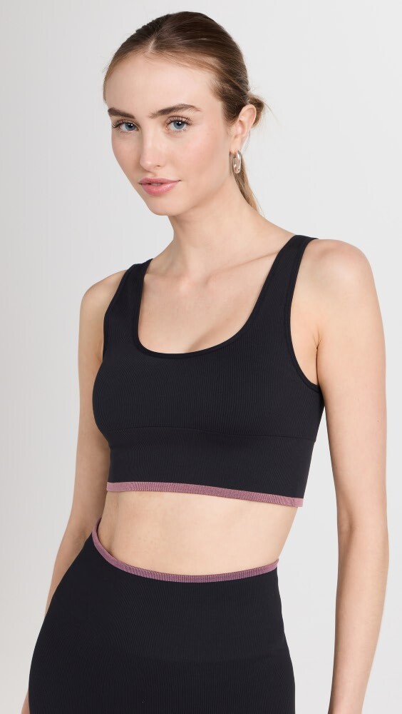 

Бюстгальтер Outdoor Voices Seamless Rib Longline, черный
