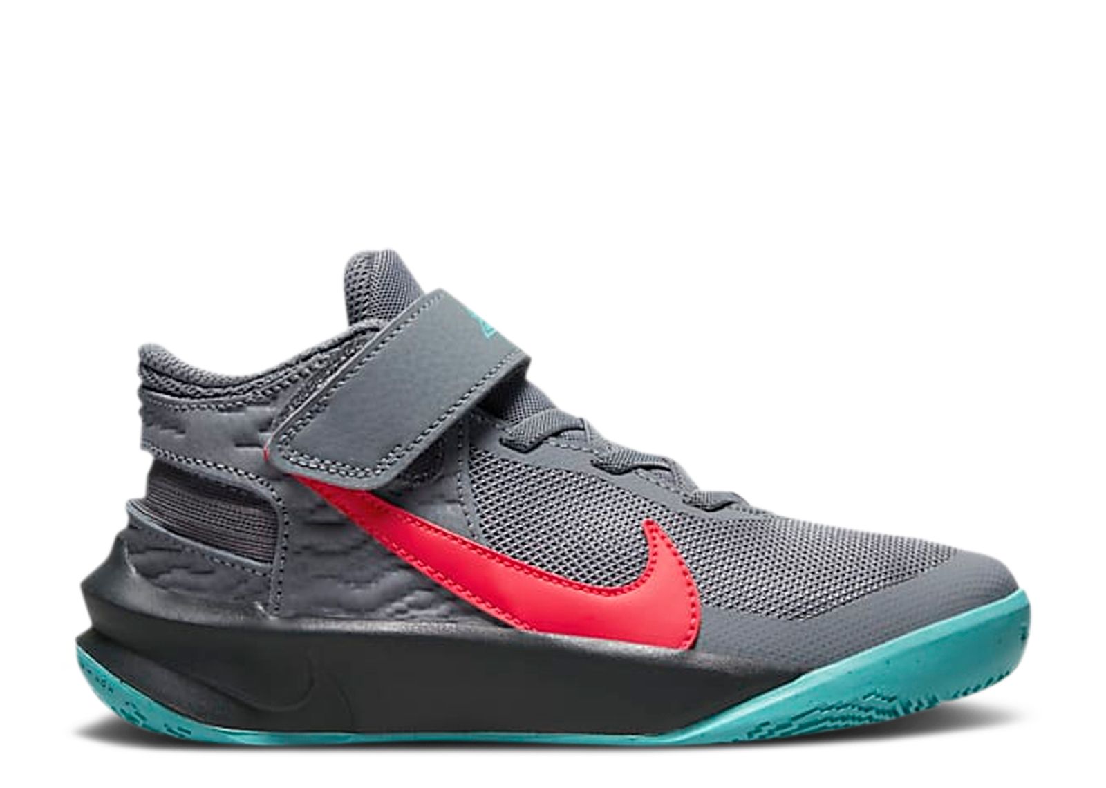 

Кроссовки Nike Team Hustle D10 Flyease Ps 'Grey Teal Siren Red', серый