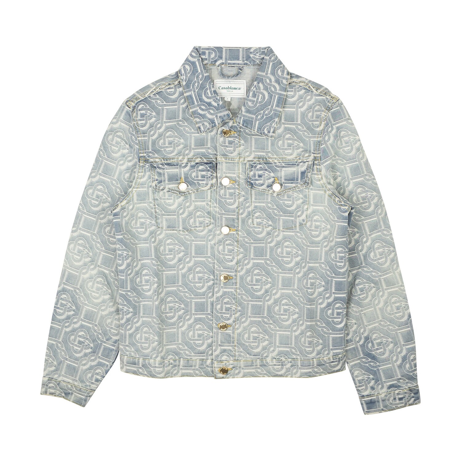 

Джинсовая куртка Casablanca Monogram, цвет Отбеленный синий