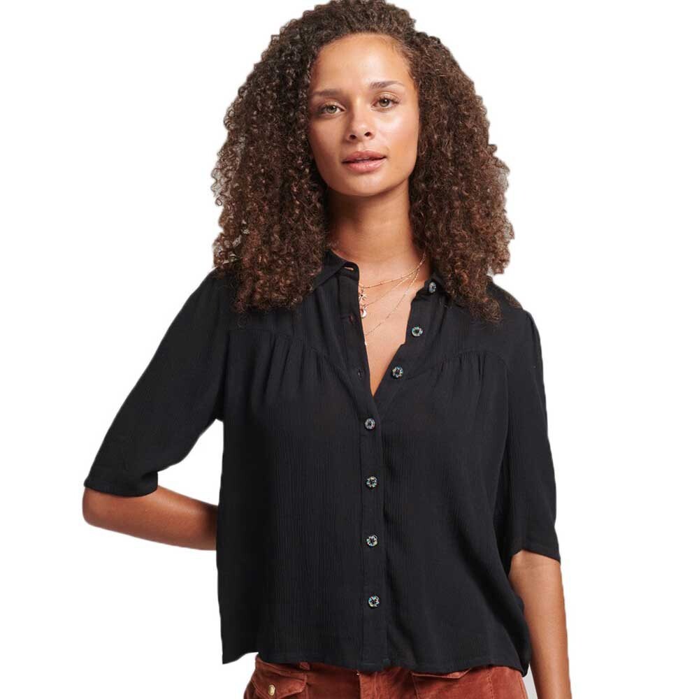 

Рубашка с коротким рукавом Superdry Vintage Woven, черный