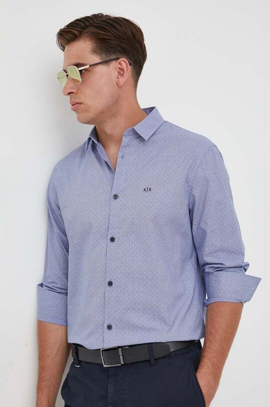 

Рубашка из хлопка Armani Exchange, синий