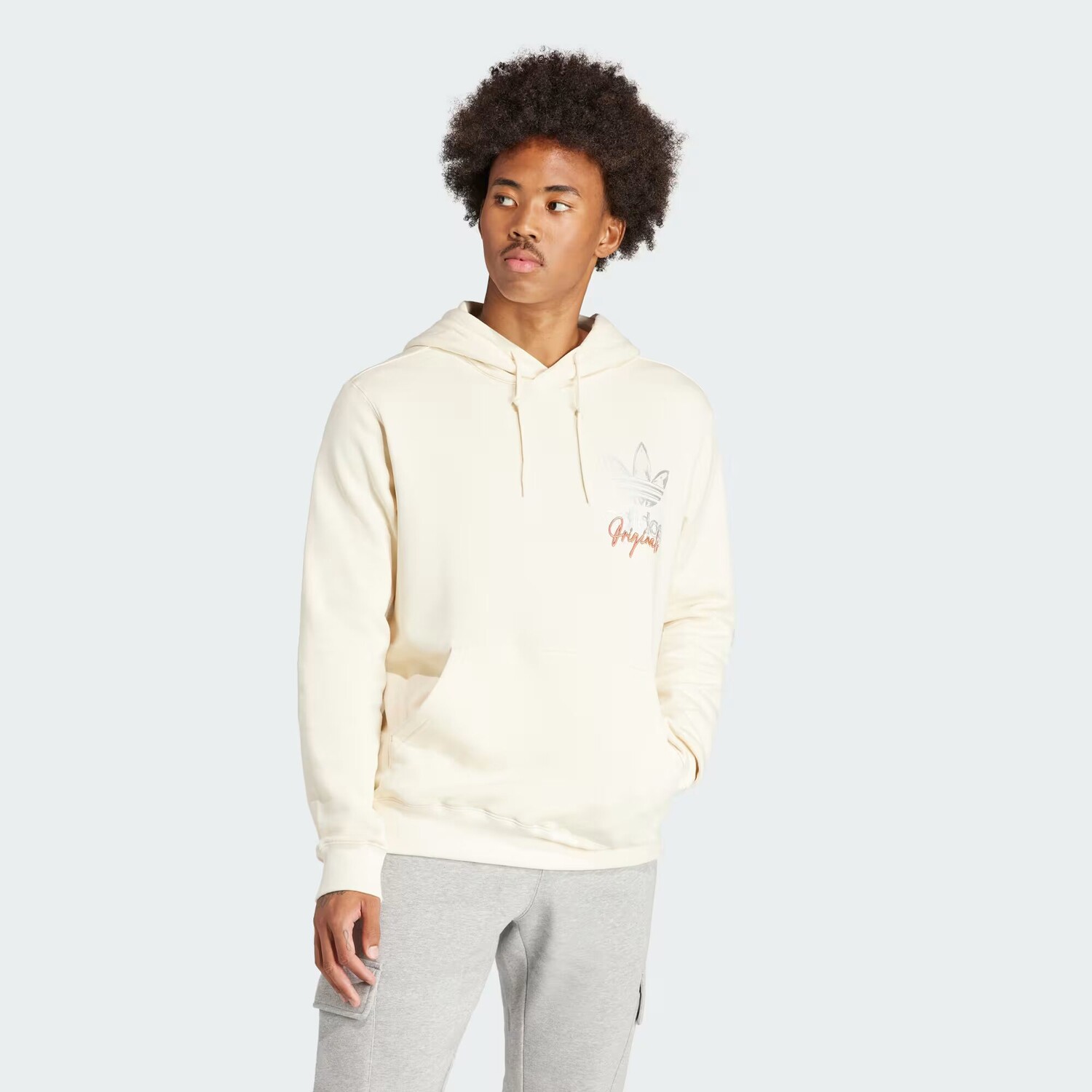 

Толстовка с трилистником Adidas, цвет Cream White