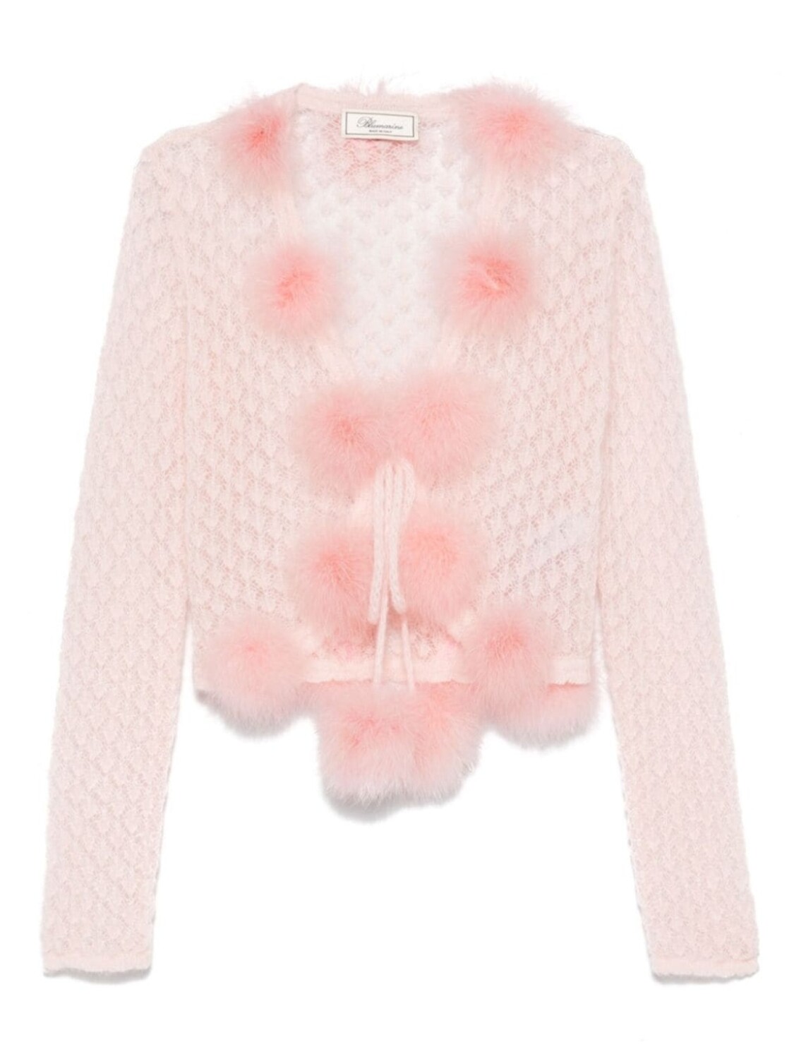 

Blumarine кардиган с перьевыми деталями, розовый
