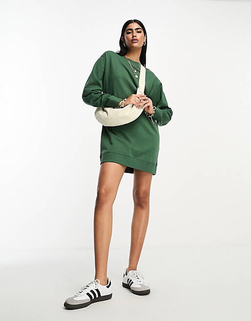 

Платье-свитшот оверсайз цвета хаки ASOS DESIGN