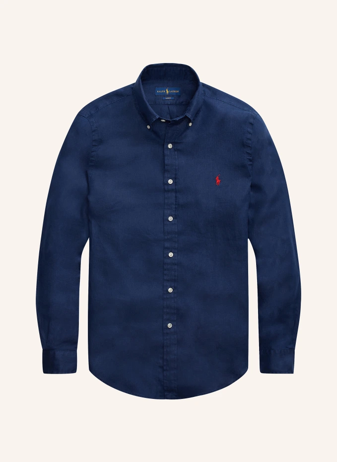 

Льняная рубашка узкого кроя Polo Ralph Lauren Big & Tall, синий