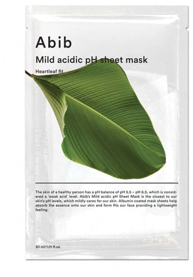Тканевая маска с успокаивающим эффектом Abib, Mild Acidic pH Sheet Mask Heartleaf Fit, Inna marka тканевая маска для лица abib mild acidic ph sheet mask heartleaf fit 1 шт