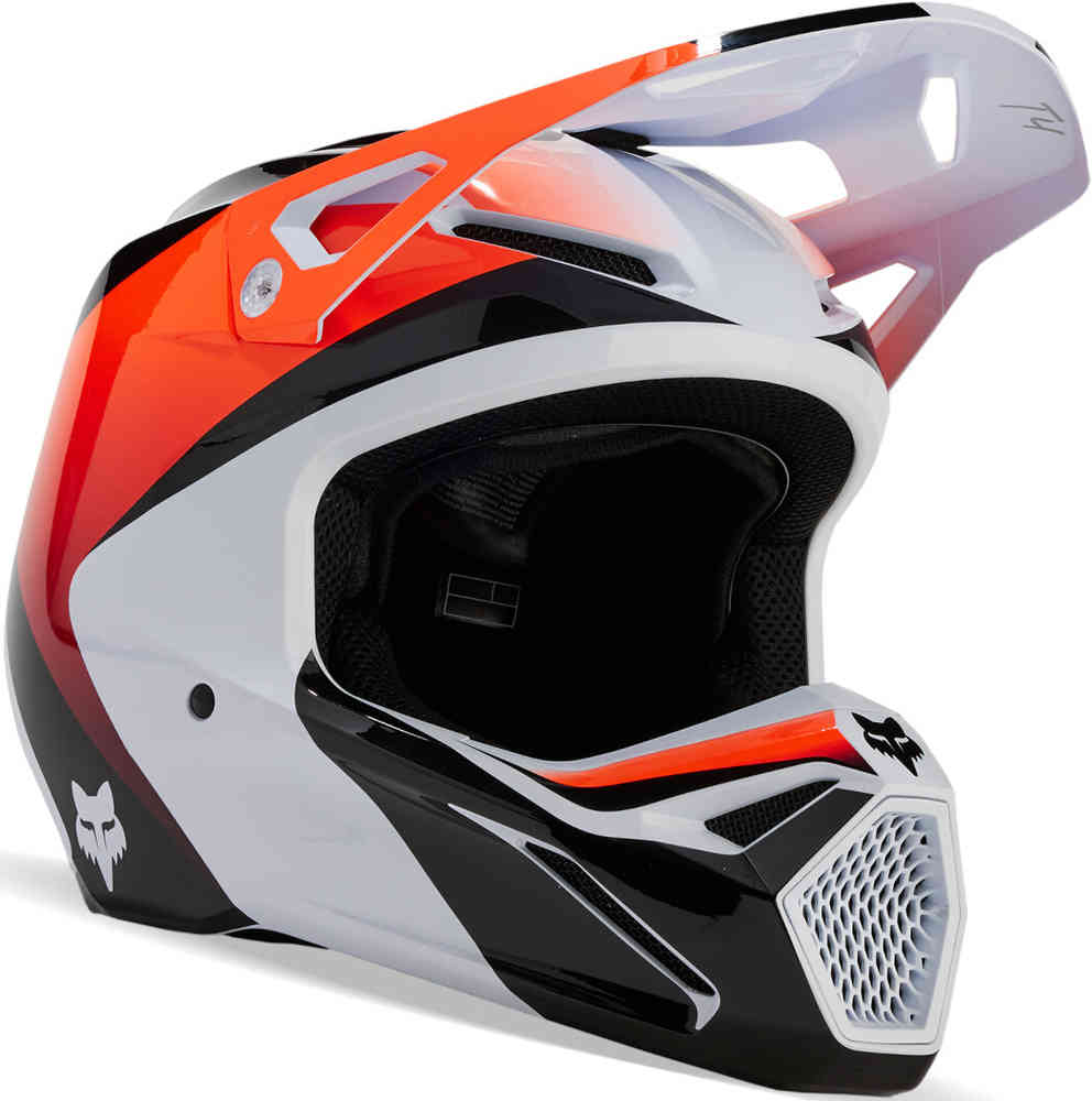 Шлем для мотокросса V1 Streak MIPS FOX, белый/черный/оранжевый
