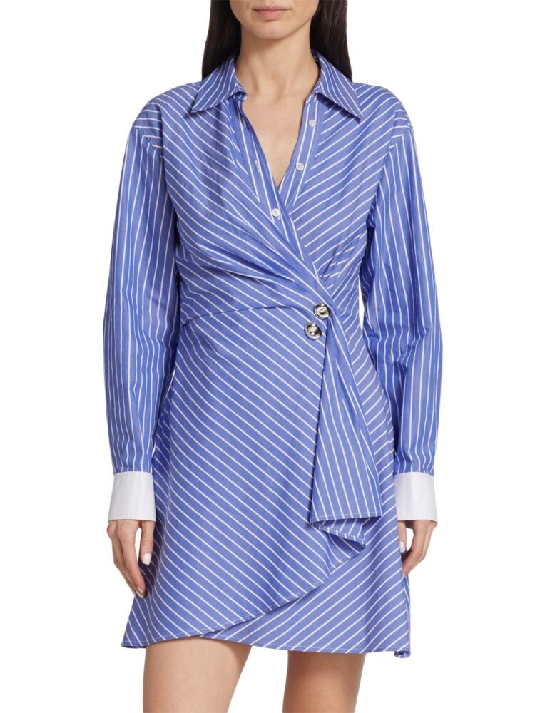 

Мини-платье-рубашка Winnie с запахом Tanya Taylor, цвет Blue Multicolor