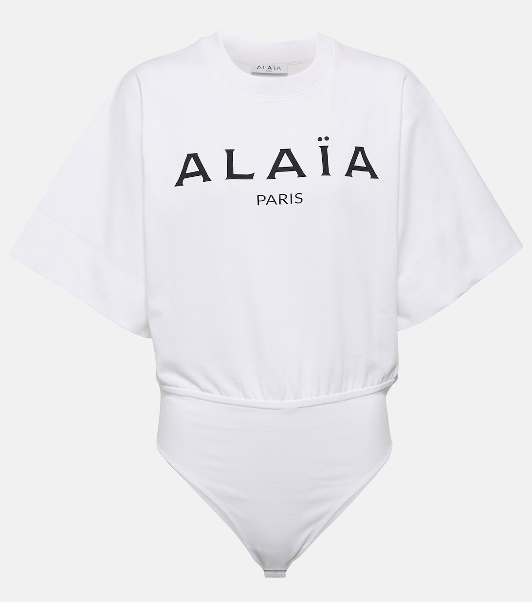 

Боди из хлопкового джерси с логотипом ALAÏA, белый