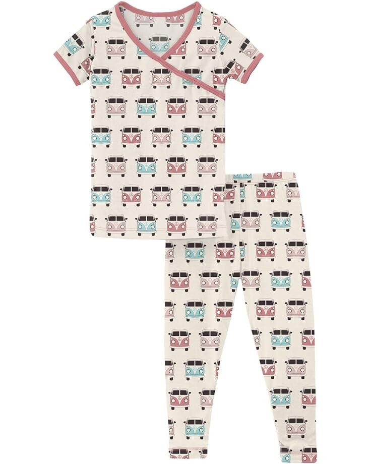 

Пижамный комплект Kickee Pants Short Sleeve Kimono Pajama Set, цвет Natural Vintage Vans