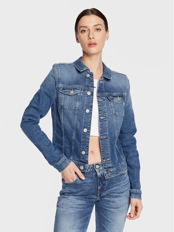 

Джинсовая куртка узкого кроя Tommy Jeans, синий
