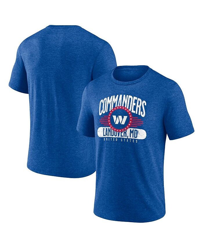 

Мужская футболка с фирменным рисунком Royal Washington Commanders Americana Tri-Blend Fanatics, синий