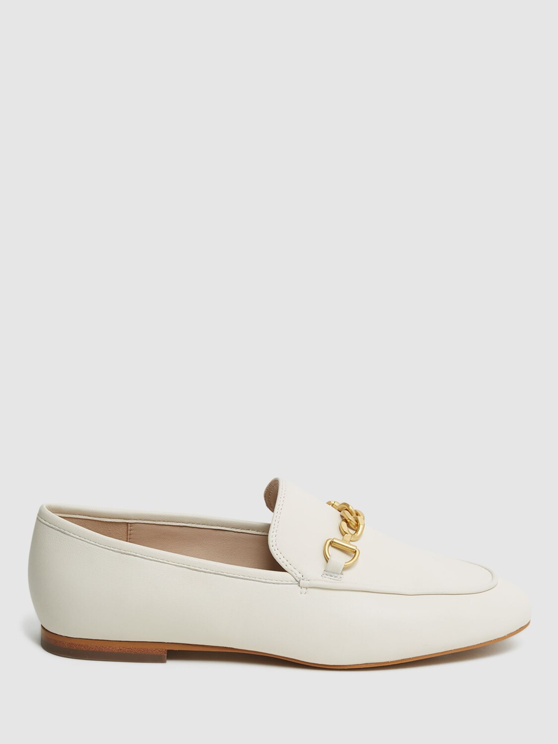 

Кожаные лоферы Reiss Evan, кремовый цвет