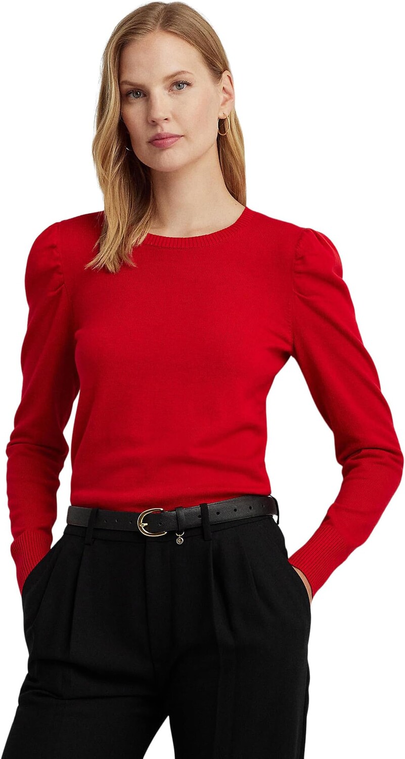 

Свитер из хлопковой смеси с пышными рукавами LAUREN Ralph Lauren, цвет Martin Red