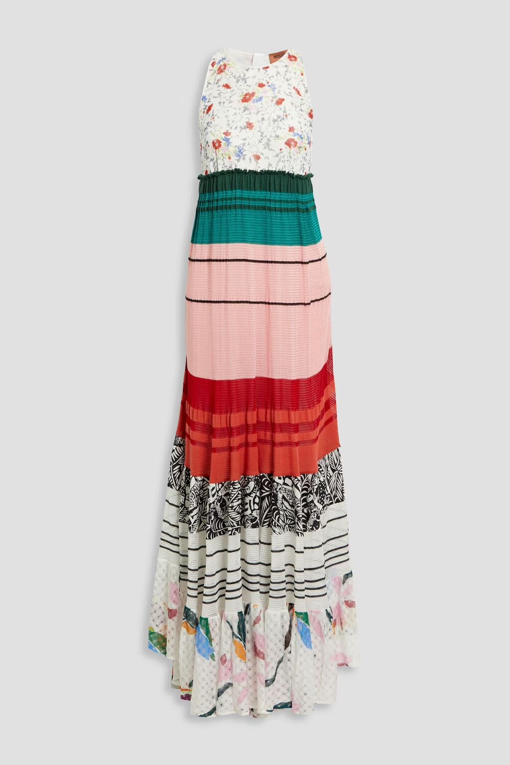 

Ярусное платье макси вязки крючком с принтом Missoni, многоцветный