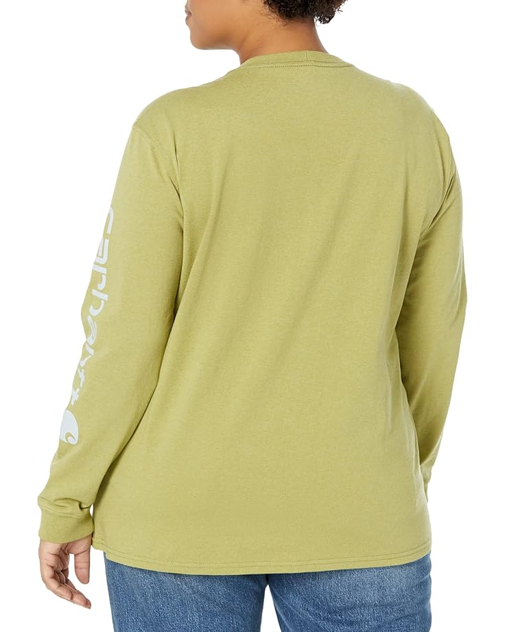 Футболка Carhartt Plus Size Loose Fit Long Sleeve Graphic T-Shirt, цвет Green Olive Heather