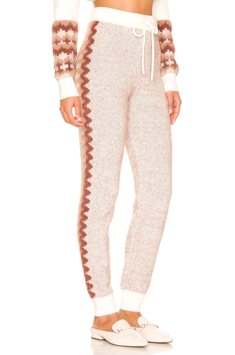 

Брюки Lovers and Friends Tavi Fair Isle Knit, цвет Ivory & Tan